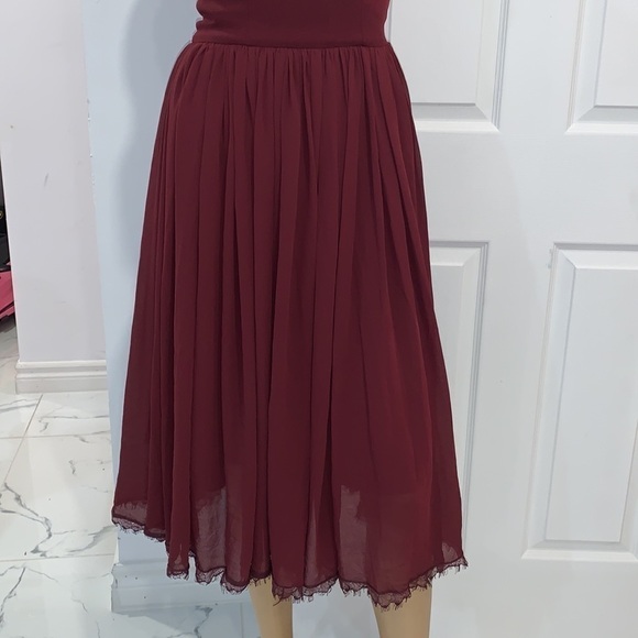 DRESS the population Burgundy Red One Shoulder bridesmaid midi dress size Small - Picture 5 of 15
